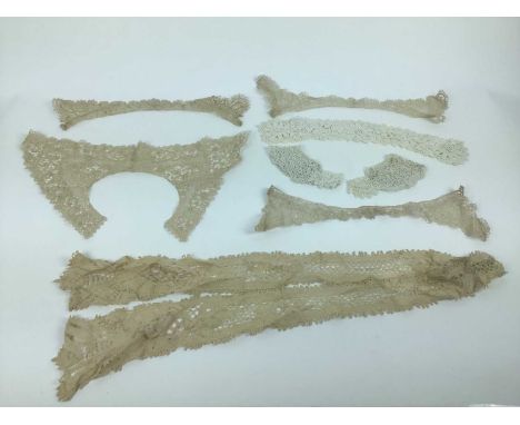 Antique hand-made and machine lace including Irish crochet, Buckinghamshire point, Maltese silk floss lace, bobbin lace, Honi