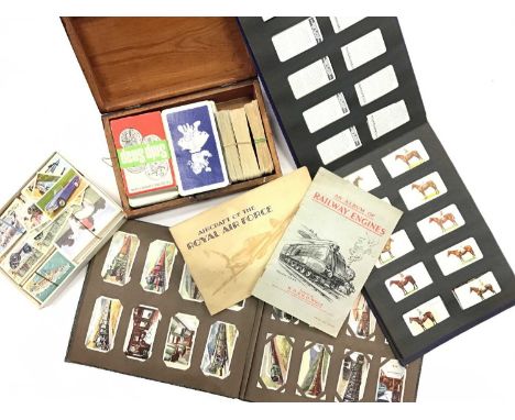 Cigarette Cards and Playing Card selection in box.