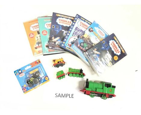 Railway selection of Thomas the Tank Engine, Engine Shed, Signals, DVDs, various boxed vehicles, Trevor Traction Engine, Eliz