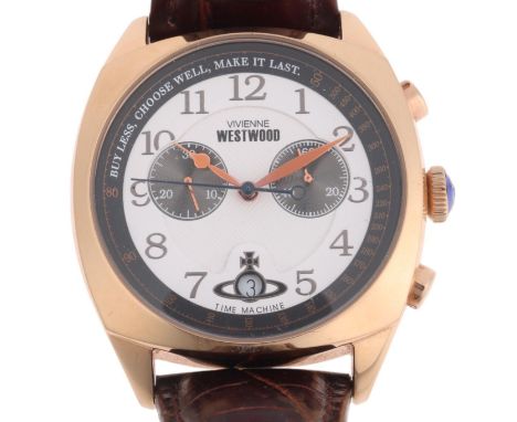VIVIENNE WESTWOOD - a gold plated stainless steel Hampstead quartz chronograph calendar wristwatch, ref. VV176WHBR, white dia