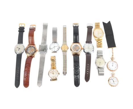 Various wristwatches and fob watches, including Waltham, Gucci, Citizen, etc . Condition Report:Lot sold as seen unless speci