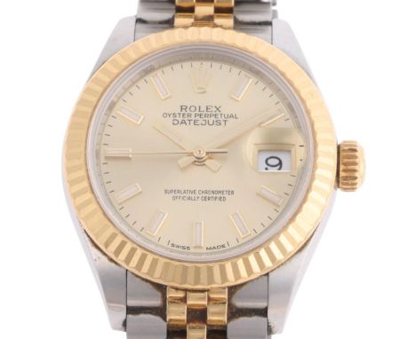 ROLEX - a lady's stainless steel and gold Oyster Perpetual Datejust automatic calendar bracelet watch, ref. 279173, circa 201