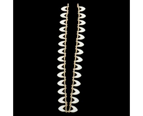 VOLMER BAHNER - a Danish modernist sterling silver-gilt white enamel fringe necklace, 44cm, 24.2g . Condition Report:No damag