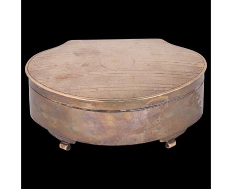 An Art Deco George V silver dressing table jewel box, indistinct maker, Birmingham 1919, shaped form, with engine turned cove