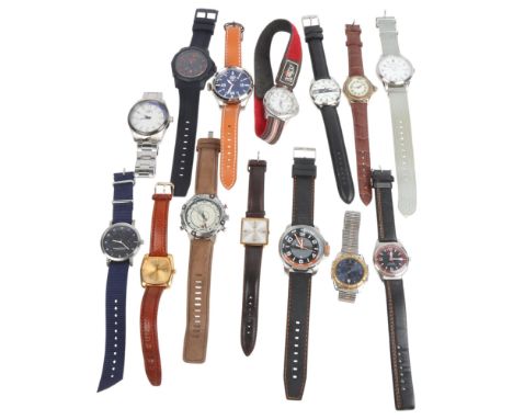 A quantity of wristwatches, including Oris, Pajot, Timex, Invicta, etc . Condition Report:Lot sold as seen unless specific it