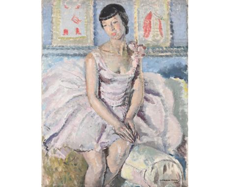 λ&nbspCATHLEEN SABINE MANN (BRITISH 1896-1959) PORTRAIT OF A BALLERINA, SEATED, WEARING A TUTU   Oil on canvas Signed and dat
