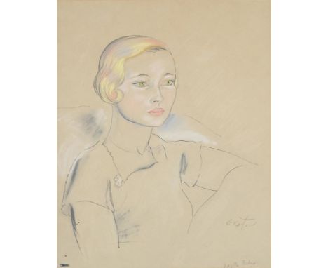 λ&nbspSIR CECIL BEATON (BRITISH 1904-1980) PORTRAIT OF EDITH BAKER  Pastel and pencil  Signed and titled (lower right) and wi