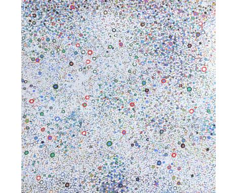 λ&nbspFRANK BEANLAND (BRITISH 1936-2019) BLUE, SCARLET & LAVENDER Oil on canvas Signed, titled and dated January 1976 Bramfie