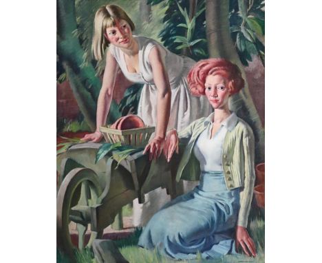 λ&nbspBERNARD FLEETWOOD WALKER (BRITISH 1892/93-1965) MOLLIE AND STELLA Oil on canvas Signed (lower right) 127 x 101.5cm (50 
