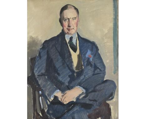 λ&nbspSIR HERBERT JAMES GUNN (BRITISH 1893-1964) SKETCH FOR PORTRAIT OF EDWARD GRINDLAY Oil on canvas 46 x 35.5cm (18 x 13¾ i