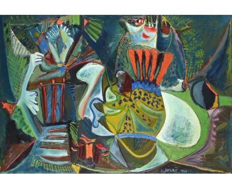 λ&nbspOLIVIER DEBRÉ (FRENCH 1920-1999) COMPOSITION Oil on canvas Signed and dated 1948 (lower right); signed with initials an