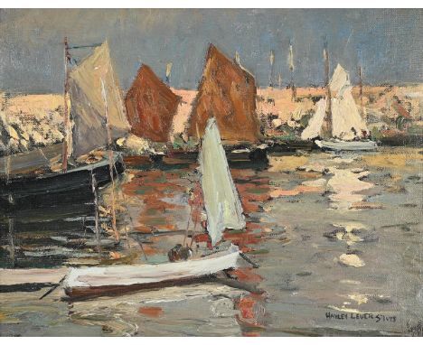RICHARD HAYLEY-LEVER (AMERICAN 1876-1958) ST. IVES HARBOUR Oil on canvas-board Signed and inscribed St. Ives (lower left) 29.