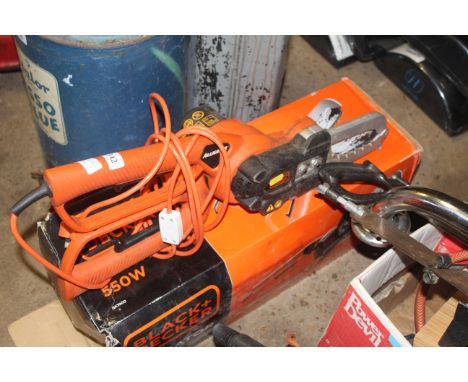 A Black & Decker Alligator 550W mini chainsaw with original box