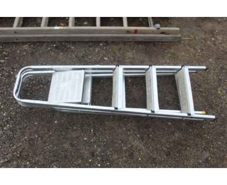 Two lightweight aluminium folding step ladders 