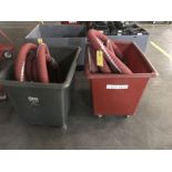 Two Containers w/ Red Hoses, Rigging Fee $20