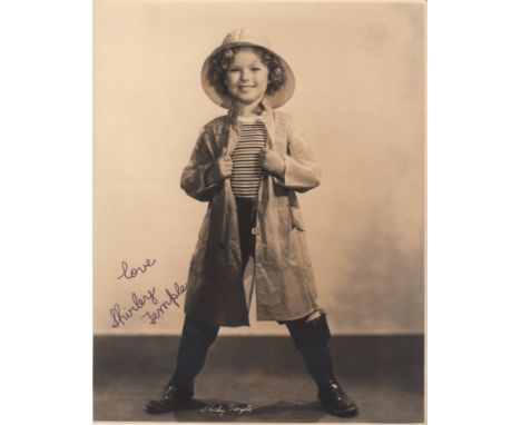 TEMPLE SHIRLEY: (1928-2014) American Child Actress, Academy Award winner. An excellent vintage signed sepia 7.5 x 9.5 photogr