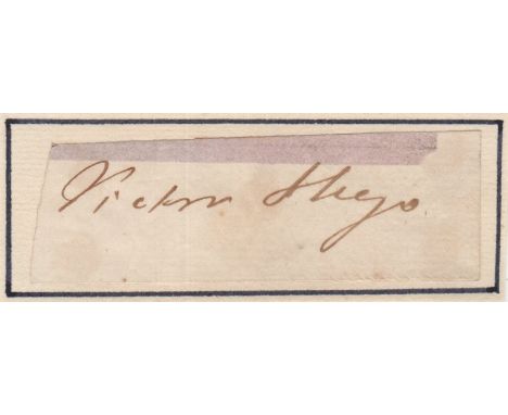 LITERATURE: Small selection of signed clipped pieces, card (1) by various 19th century writers and novelists comprising Victo