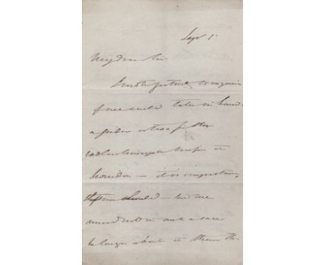  BRUNEL ISAMBARD KINGDOM: (1806-1859) British Engineer. A fine A.L.S., I K Brunel, five pages, 8vo, n.p., 1st September n.y. 