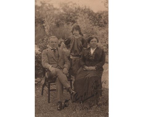  LLOYD GEORGE DAVID: (1863-1945) British Prime Minister 1916-22. Vintage signed sepia postcard photograph of Lloyd George sea