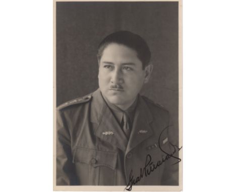  PENARANDA ENRIQUE: (1892-1969) Bolivian President 1940-43. Vintage signed 4.5 x 7 photograph, an early image of Penaranda in