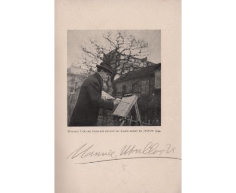 UTRILLO MAURICE: (1883-1955) French Painter. Signed exhibition brochure for an exposition of Utrillo's works 1905-43 at the G