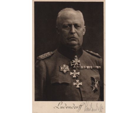 LUDENDORFF ERICH: (1865-1937) German General who participated alongside Adolf Hitler and other leaders in the Beer Hall Putsc