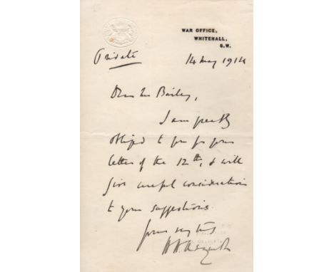 ASQUITH H. H.: (1852-1928) British Prime Minister 1908-16. A.L.S., H. H. Asquith, one page, 8vo, Whitehall, London, 14th May 