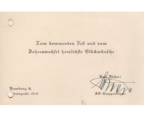  WITTJE CURT: (1894-1947) German SS-Gruppenfuhrer and Politician who was released from the SS in 1938 on suspicion of homosex