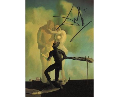  DALI SALVADOR: (1904-1989) Spanish Surrealist Painter. Signed colour 4 x 6 postcard, the image being a reproduction of Dali'