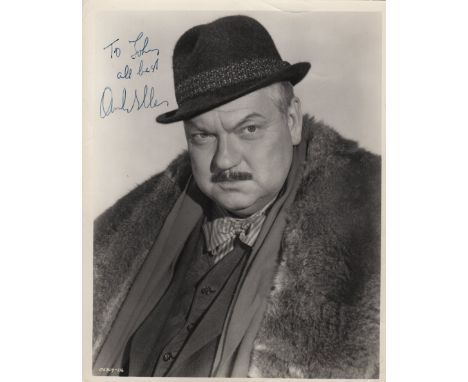 WELLES ORSON: (1915-1985) American Actor &amp; Film Director, Academy Award winner. A good vintage signed and inscribed 8 x 1