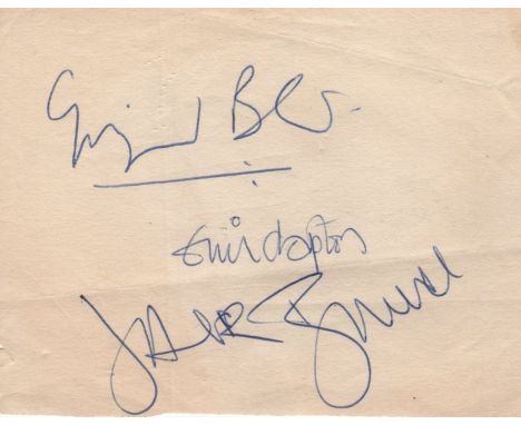 CREAM: A good vintage set of blue ink signatures by all three members of the British rock supergroup of the 1960s individuall