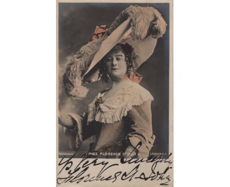 THEATRE: A good selection of vintage signed postcard photographs by various Edwardian stage actresses, each of the images wit