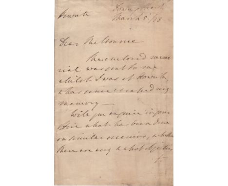  GREY EARL: (1764-1845) British Prime Minister 1830-34. A.L.S., Grey, two pages, 8vo, Downing Street, 9th March 1833, to Visc