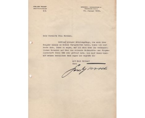  TROOST GERDY: (1904-2003) German Architect, wife of Paul Ludwig Troost. A member of the Nazi Party (NSDAP) and acquaintance 