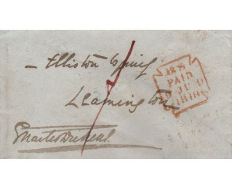  DICKENS CHARLES: (1812-1870) English Novelist. Autograph envelope signed, addressed in his hand to Elliston at Leamington. S