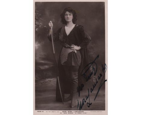 THEATRE: A good selection of vintage signed postcard photographs by various Edwardian stage actresses including Nora Lancaste