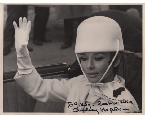  HEPBURN AUDREY: (1929-1993) Belgian-born Actress, Academy Award winner. Signed and inscribed 10 x 8 photograph of Hepburn se