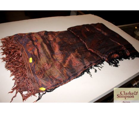 A large vintage woven shawl