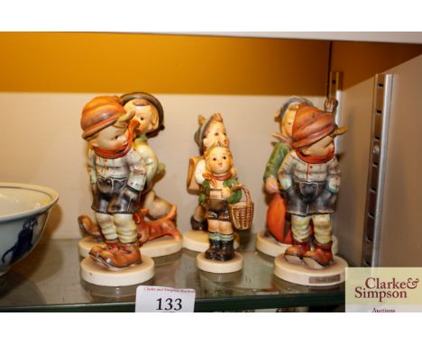Six Goebel figures of children