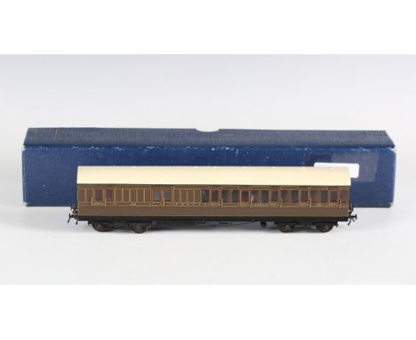 A Lawrence Scale Models gauge OO 3rd class full brake coach in LBSCR brown livery, with applied plaque signed by J.W. Mills a