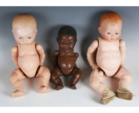 An Armand Marseille bisque head Dream Baby doll, impressed '341/4K', height 36cm, an Armand Marseille bisque head baby doll, 