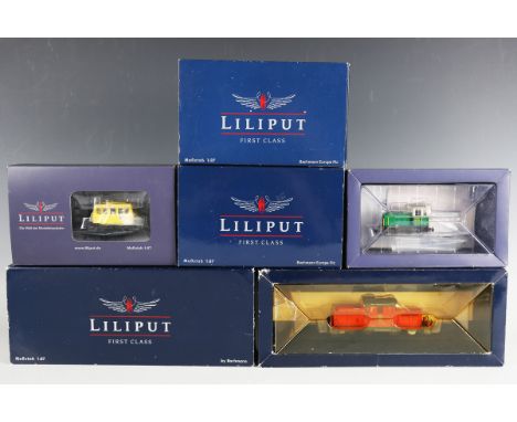 Six Liliput by Bachmann gauge HOe diesel locomotives, comprising L170701 BR2091, L170715 BR2091, L142127 O&amp;K Werklok, L14