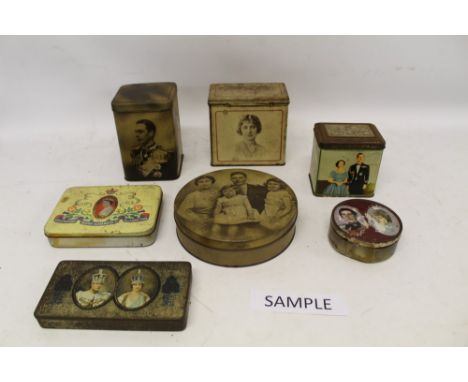 Three boxes of Vintage tins, including Royal commemoratives (3 boxes)