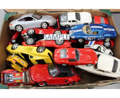 Diecast - inboxed selection of larger scale models 1/18, 1/24, various manufacturers including Maisto, Burgas and other (five