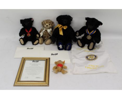 Steiff bears including Titanic Centenary Bear 663888, Royal Baby Windsor Bear 664267, Royal Buckingham Bear 662577, all boxed