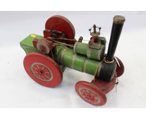 First World War period scratch-built wooden model of a traction engine