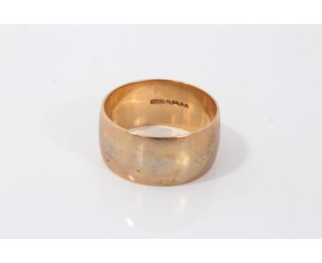 Gold (9ct) wide band ring, size WCondition report: Weight approximately 8.9g