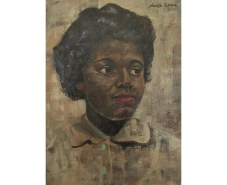 Alfred Neville Lewis (1895-1972, South African) - Bust portrait of an African lady, signed, oil on board, 47 x 33.5cm, unfram