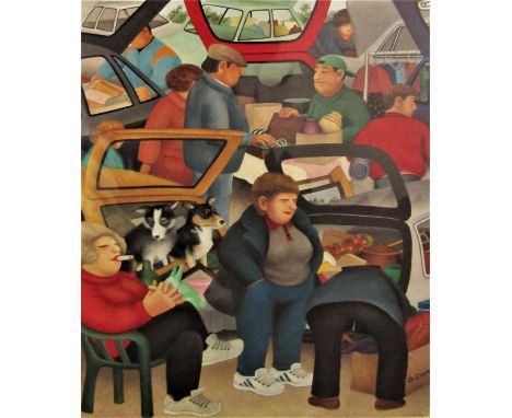 Beryl Cook (1926-2008) - 'The Boot Sale', signed, limited 253/650 colour lithograph, 47 x 39cm, unframed 
