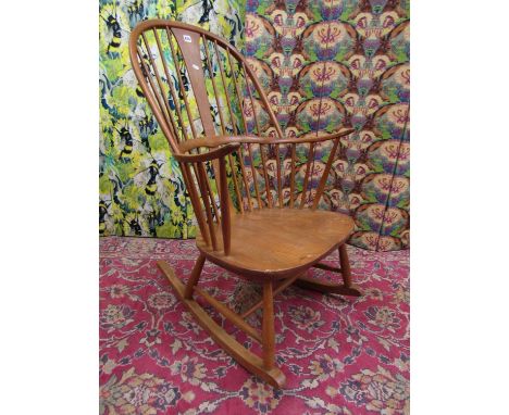 Ercol - Chairmakers rocking chair, in light elm, 100cm high x 60cm 